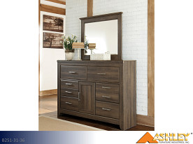 Ashley Juararo Dark Brown Dresser & Mirror (2 Piece Set)