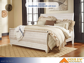 Ashley Willowton Whitewash Bed (King)