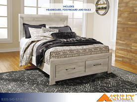 Ashley Bellaby Whitewash Storage Bed (Queen)