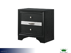 Crown Mark Regata Black Nightstand