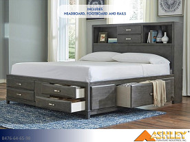 Ashley Caitbrook Gray Storage Bed (Queen)