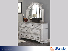 Lifestyle Shelby Manor White Dresser & Mirror (2 Piece Set)
