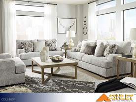 Ashley Mercado Pewter Sofa and Loveseat (2 Piece Set)