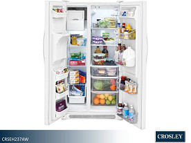 Crosley Ice & Water In Door Side by Side Refrigerator - 23 Cu Ft (White)