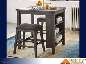 Ashley Caitbrook Gray Pub Dining Set (3 Piece Set)