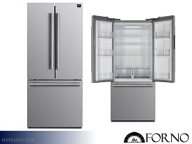 Forno No Frost French Door Refrigerator - 18 Cu Ft (Stainless)