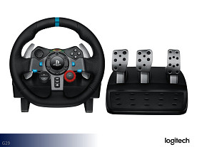 Logitech PS5 or PC Racing Wheel and Floor Pedals  (Black)