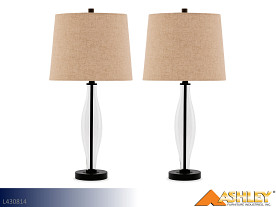 Ashley Travisburg Clear-Black Lamps (Pair)