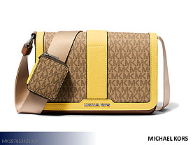 Michael Kors Cooper Color-Block Signature Logo Crossbody Handbag (Daisy Yellow)