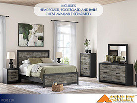 Ashley Broachmyn Black/Gray Bedroom Set (Queen Bed, Dresser, Mirror, Nightstand)