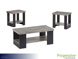 Progressive Kayson BlackGray Occasional Table Set (3 Piece Set)
