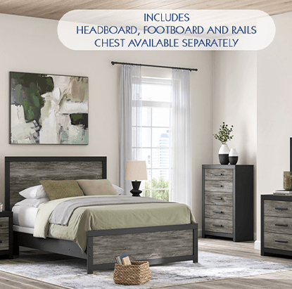 Ashley Broachmyn Black/Gray Bedroom Set (Queen Bed, Dresser, Mirror, Nightstand)